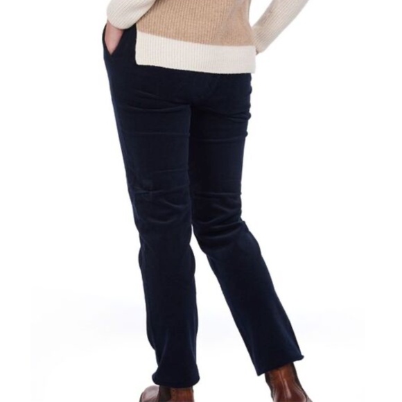 Barbour Navy Cotton Blend Corduroy Straight Leg Pants - Picture 3 of 4